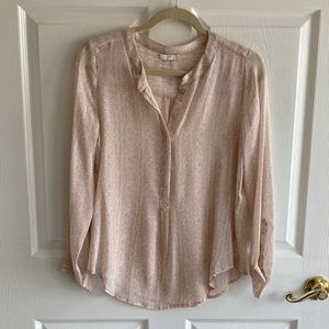 Joie NWOT pale pink, long sleeved silk blouse. Size M.